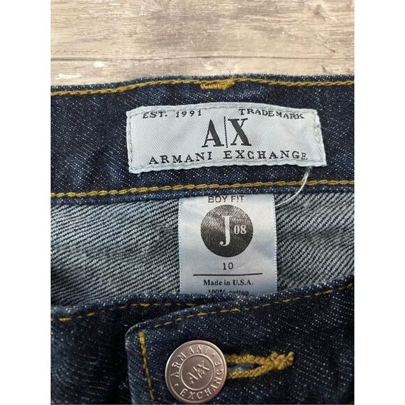 Armani Exchange AX J08 Boy Fit Jeans Straight Button Fly Women’s Sz 10 - Picture 3 of 6